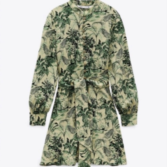 ZARA SHIRT DRESS WITH ROUND
HIGH COLLAR Size Small - Picture 2 of 11